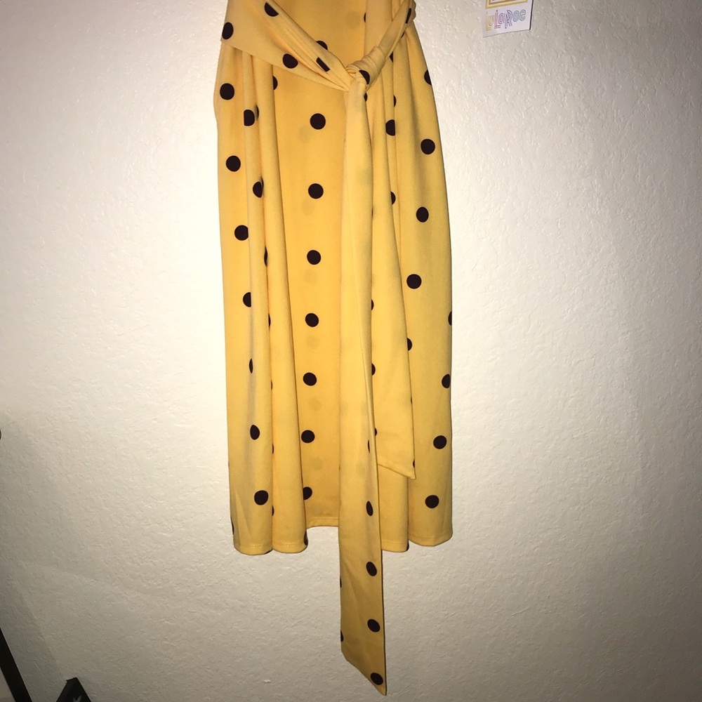 LuLaRoe Polka Dots Marly 2X BNWT Purple On Peach - Picture 4 of 8